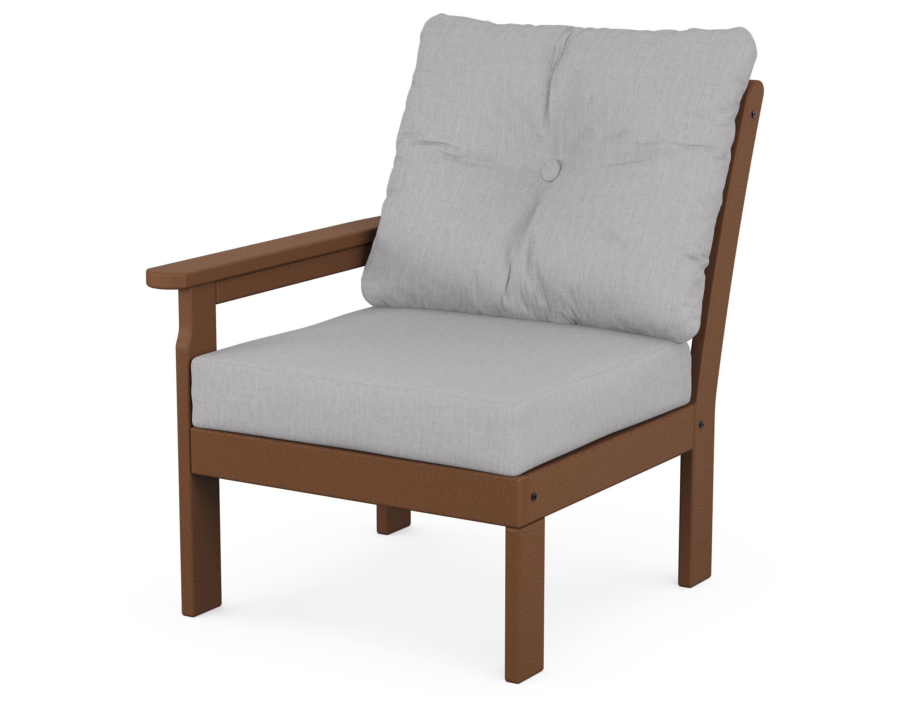 POLYWOOD® Vineyard Modular Left Arm Chair in Teak / Granite