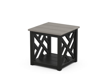 POLYWOOD® Chippendale Accent Table in Black / Driftwood