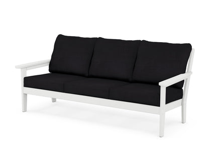 Country Living Cottage Deep Seating Sofa in White / Midnight Linen
