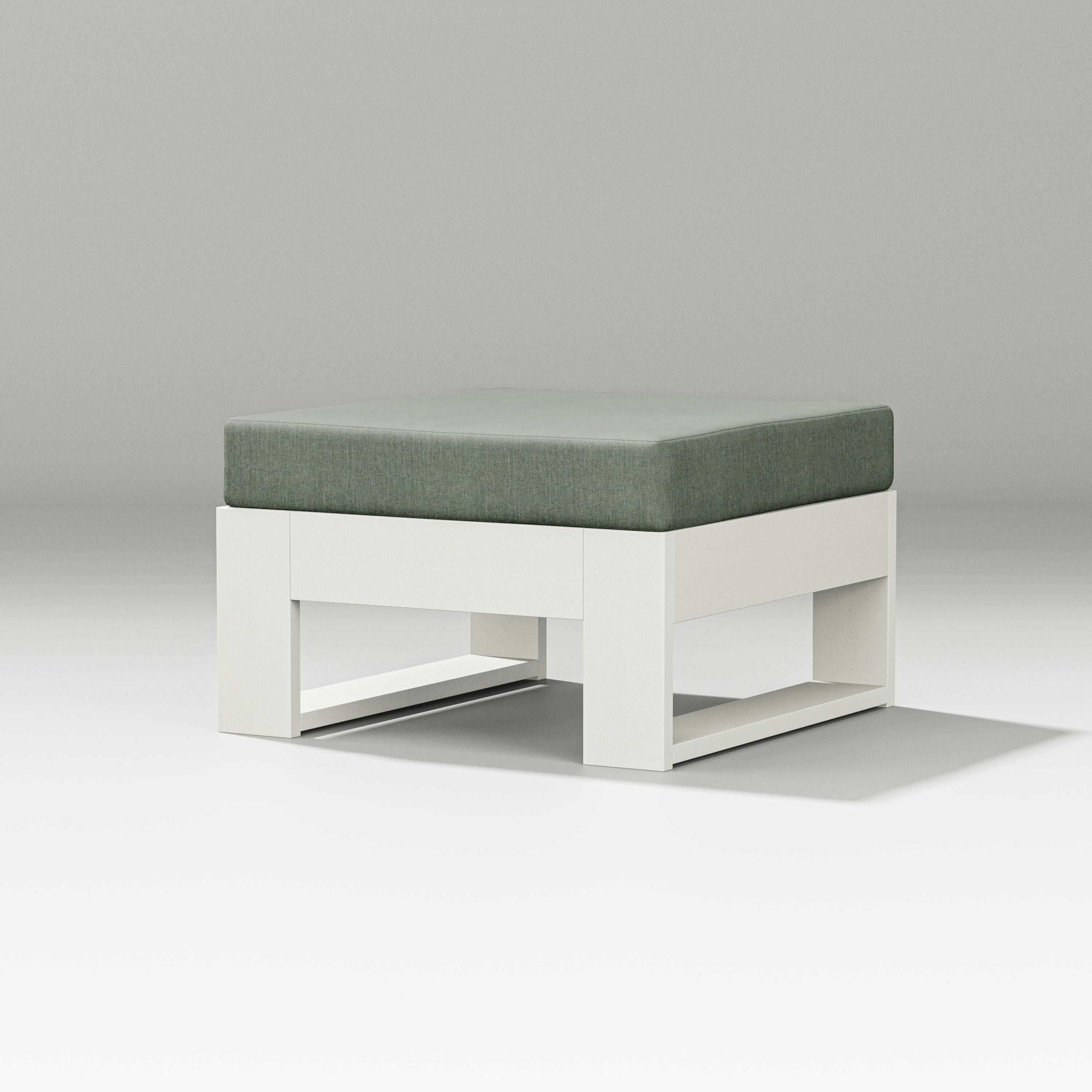 PW Designer Series Latitude Lounge Ottoman in Vintage White / Cast Sage