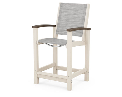 POLYWOOD® Coastal Counter Chair in Sand / Kona / Metallic Sling