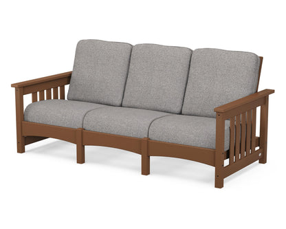 POLYWOOD® Club Mission Sofa in Teak / Grey Mist