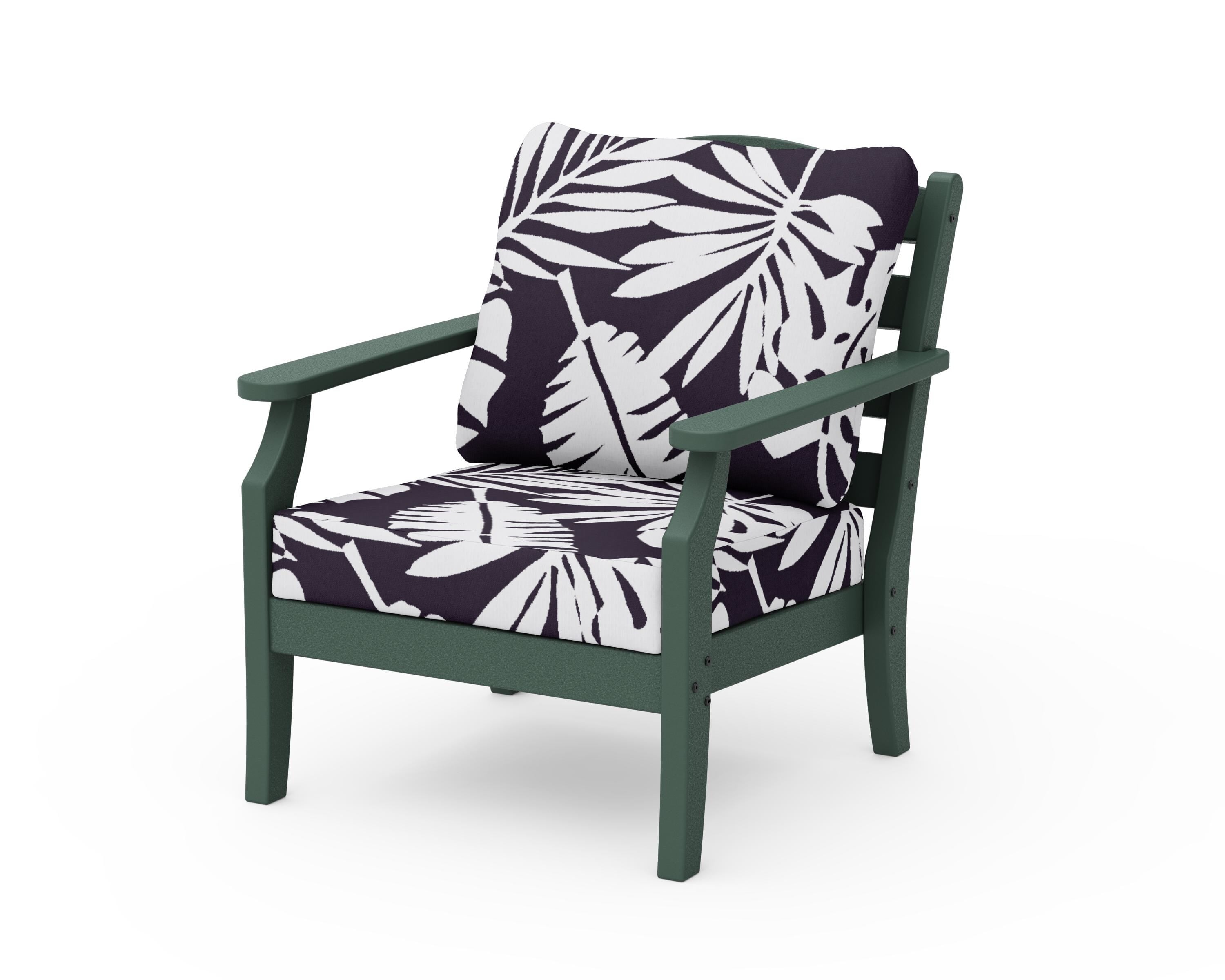 Draper James™ by  POLYWOOD® Savannah Deep Seating Chair in Green / Leaf Navy