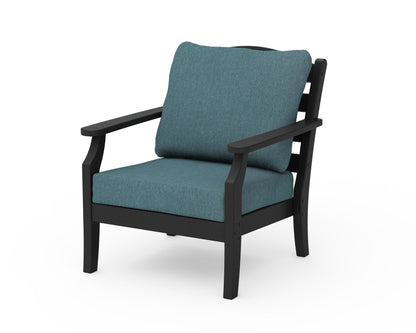 Draper James™ by  POLYWOOD® Savannah Deep Seating Chair in Black / Ocean Teal