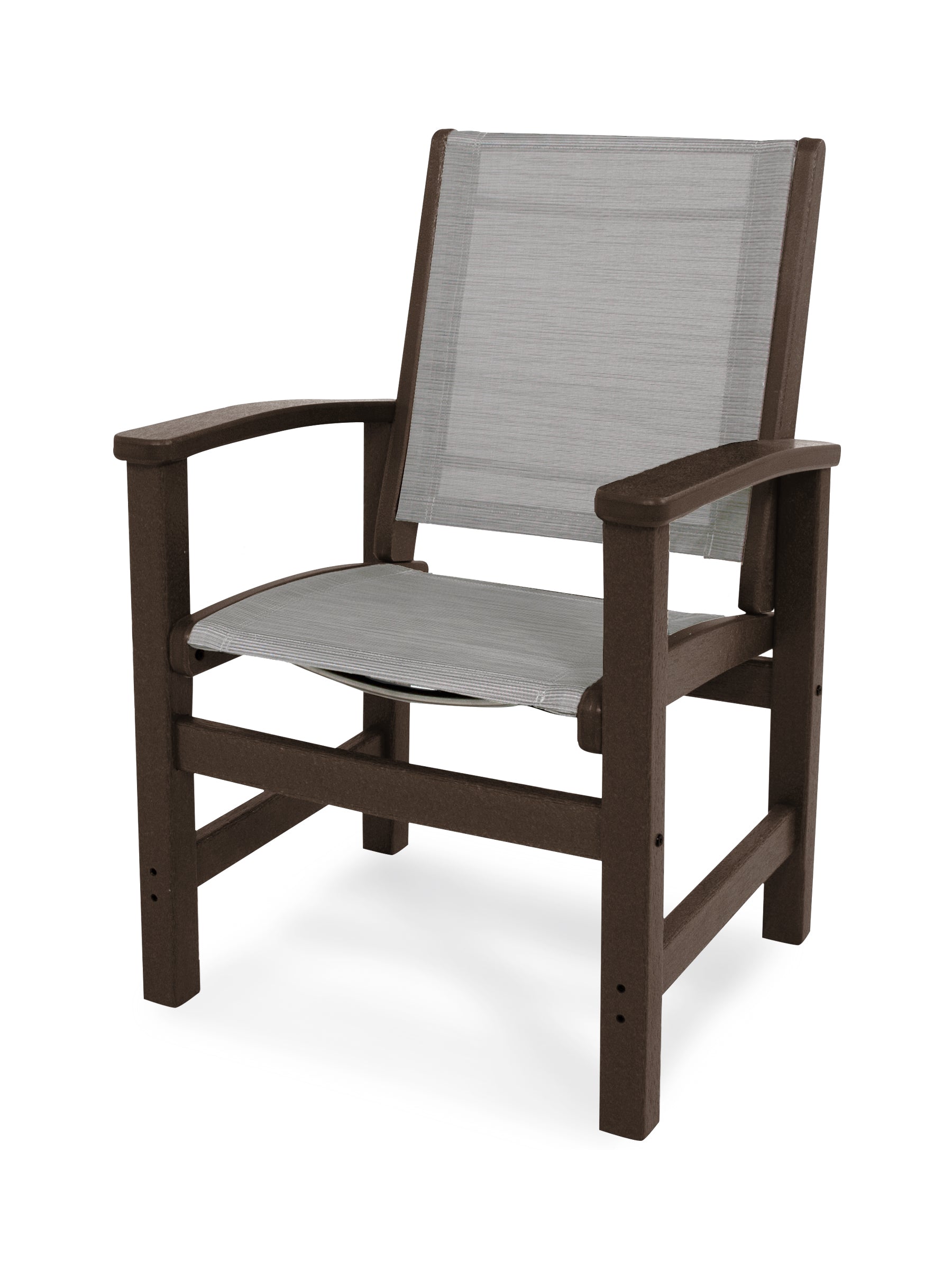 POLYWOOD® Coastal Dining Chair in Mahogany / Metallic Sling