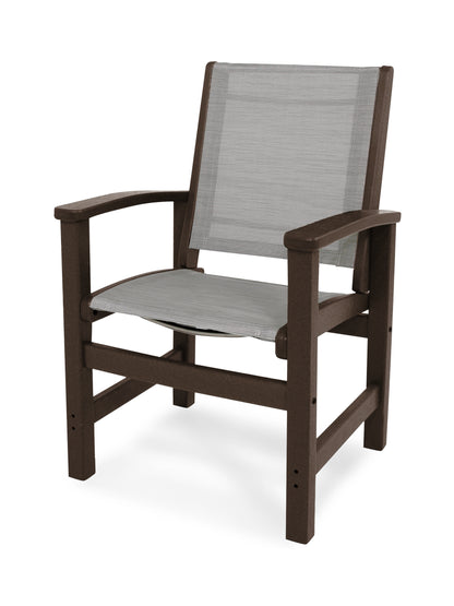 POLYWOOD® Coastal Dining Chair in Mahogany / Metallic Sling
