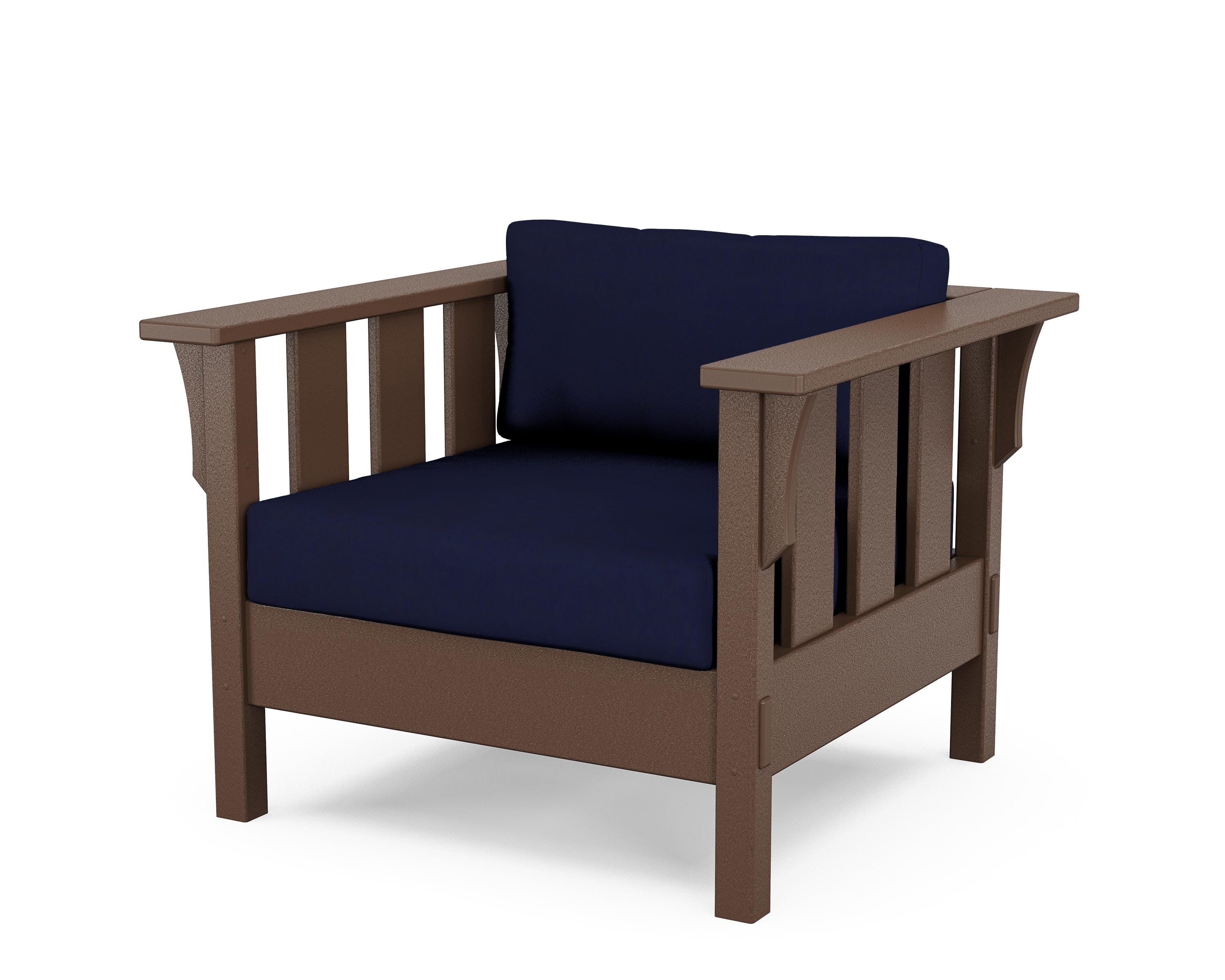 Martha Stewart by POLYWOOD® Acadia Deep Seating Chair in Mahogany / Navy