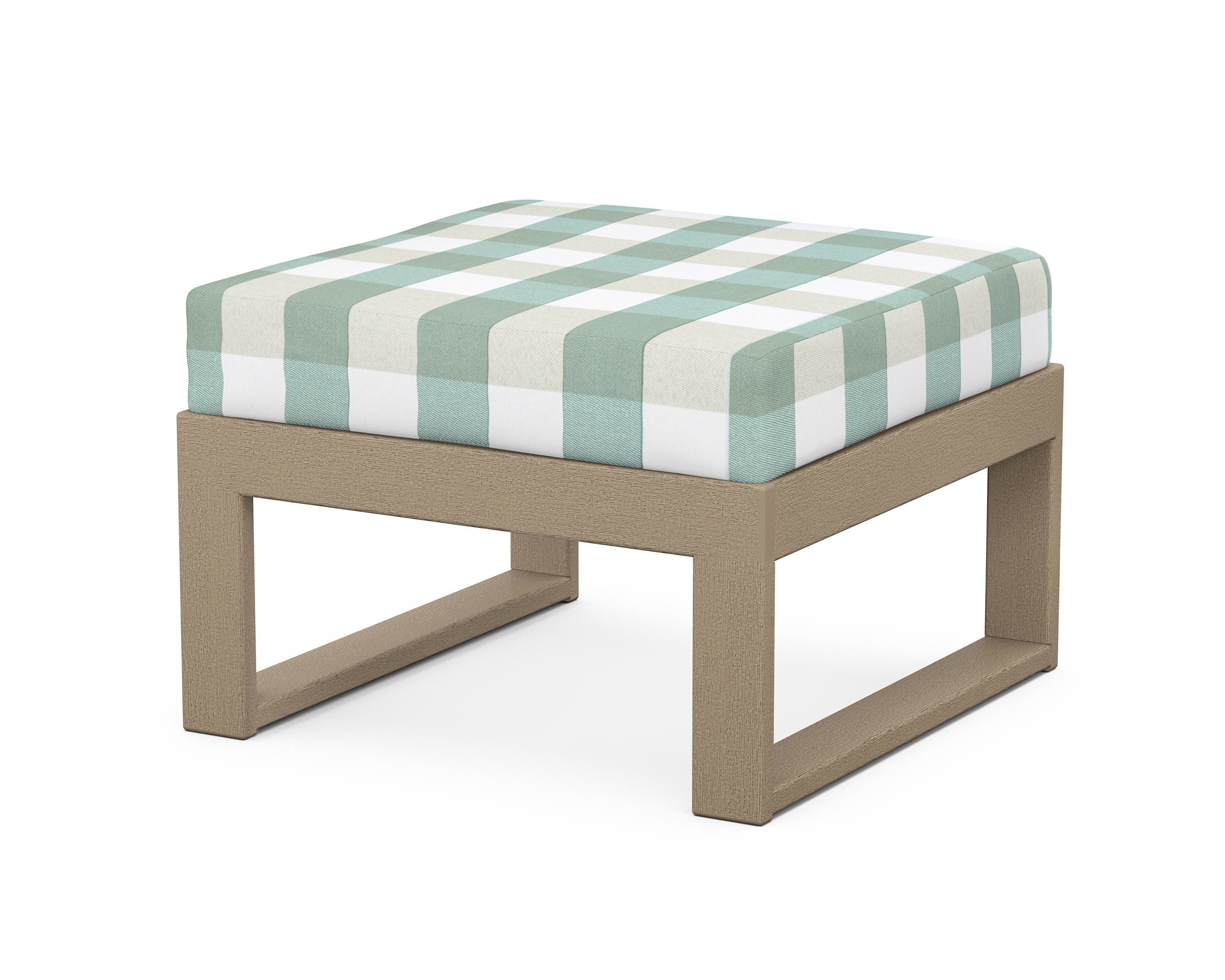 Unbranded Modular Ottoman - Modern in Vintage Sahara / Buffalo Plaid Glacier Spa