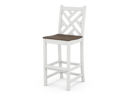 POLYWOOD® Chippendale Bar Side Chair in White / Kona