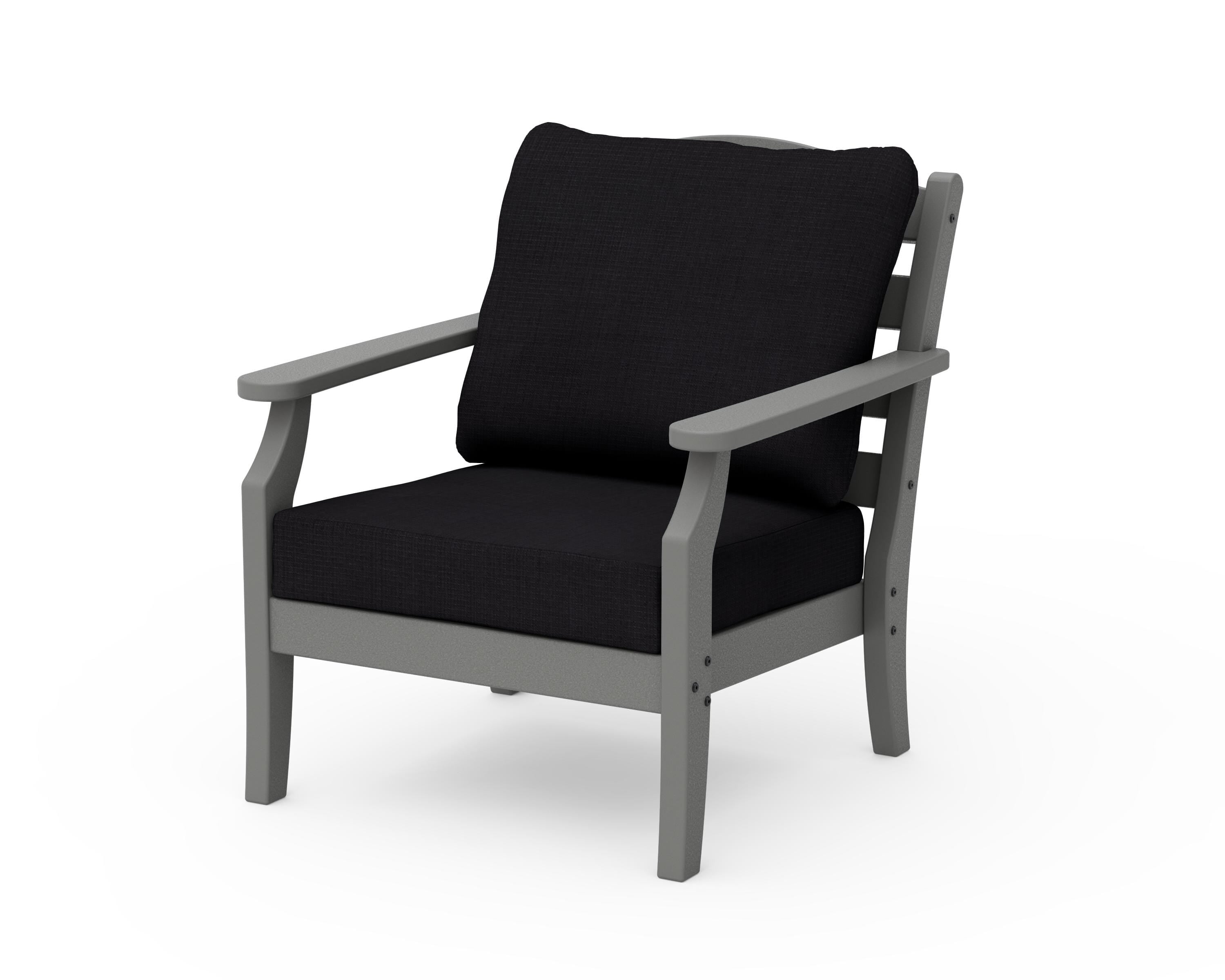 Draper James™ by  POLYWOOD® Savannah Deep Seating Chair in Slate Grey / Midnight Linen