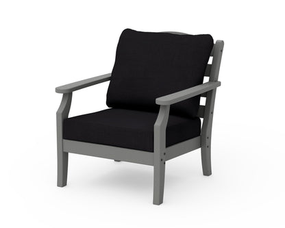 Draper James™ by  POLYWOOD® Savannah Deep Seating Chair in Slate Grey / Midnight Linen