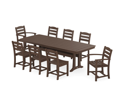 POLYWOOD® La Casa Café 9-Piece Dining Set with Trestle Legs in Mahogany