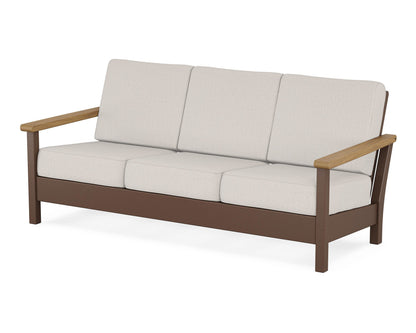 POLYWOOD® Harbour Deep Seating Sofa in Mahogany / Natural / Cast Ash