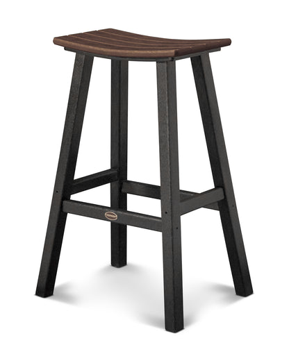 POLYWOOD® Contempo 30" Saddle Bar Stool in Black / Mahogany