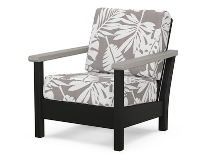 POLYWOOD® Harbour Deep Seating Chair in Black / Driftwood / Leaf Grey Mist