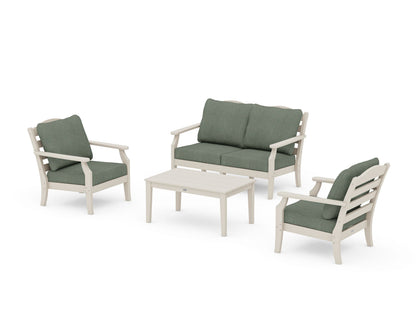 Draper James™ by  POLYWOOD® Savannah 4-Piece Deep Seating Set with Loveseat in Sand / Cast Sage