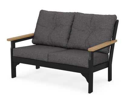 POLYWOOD® Vineyard Deep Seating Loveseat in Black / Natural / Ash Charcoal