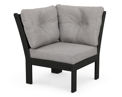 POLYWOOD® Vineyard Modular Corner Chair in Black / Grey Mist