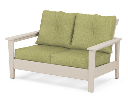 POLYWOOD® Prescott Deep Seating Loveseat in Sand / Chartreuse Boucle
