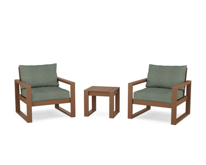 POLYWOOD® EDGE Sectional 3-Piece Deep Seating Set in Teak / Cast Sage