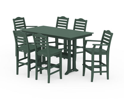 Draper James™ by  POLYWOOD® Savannah 7-Piece Farmhouse Bar Set with Trestle Legs in Green