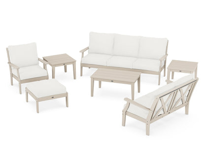 POLYWOOD® Braxton 7-Piece Deep Seating Set in Sand / Natural Linen