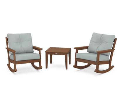 POLYWOOD® Vineyard 3-Piece Deep Seating Rocker Set in Teak / Spa