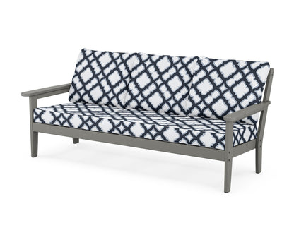 Country Living Cottage Deep Seating Sofa in Slate Grey / Trellis Marine Indigo