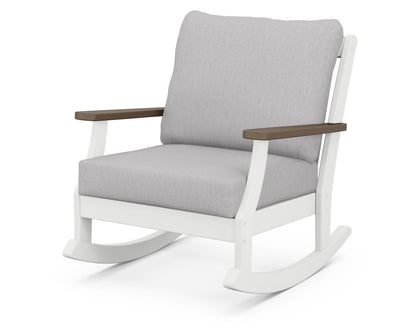POLYWOOD® Braxton Deep Seating Rocking Chair in White / Kona / Granite
