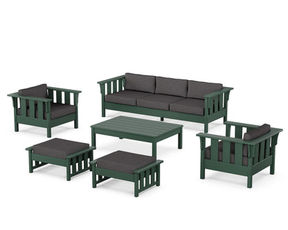 Martha Stewart by POLYWOOD® Acadia 6-Piece Lounge Sofa Set in Green / Ash Charcoal
