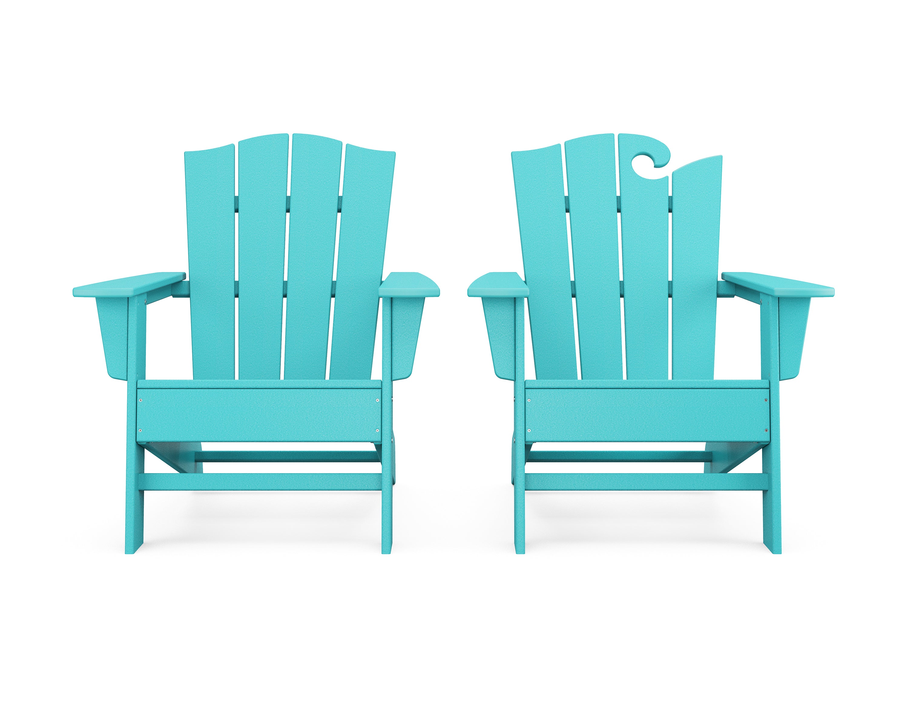 Wave 2-Piece Adirondack Chair Set with The Crest Chair | POLYWOOD
