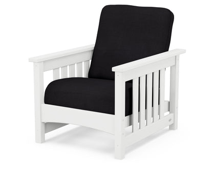 POLYWOOD® Club Mission Chair in White / Midnight Linen