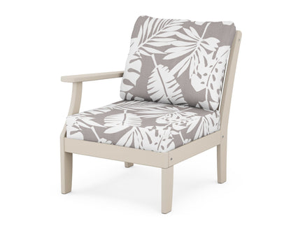 POLYWOOD® Braxton Modular Left Arm Chair in Sand / Leaf Grey Mist