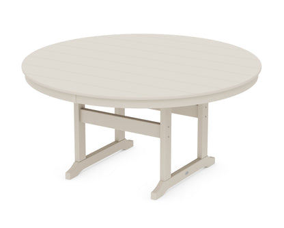 POLYWOOD® 60" Round Farmhouse Dining Table in Sand