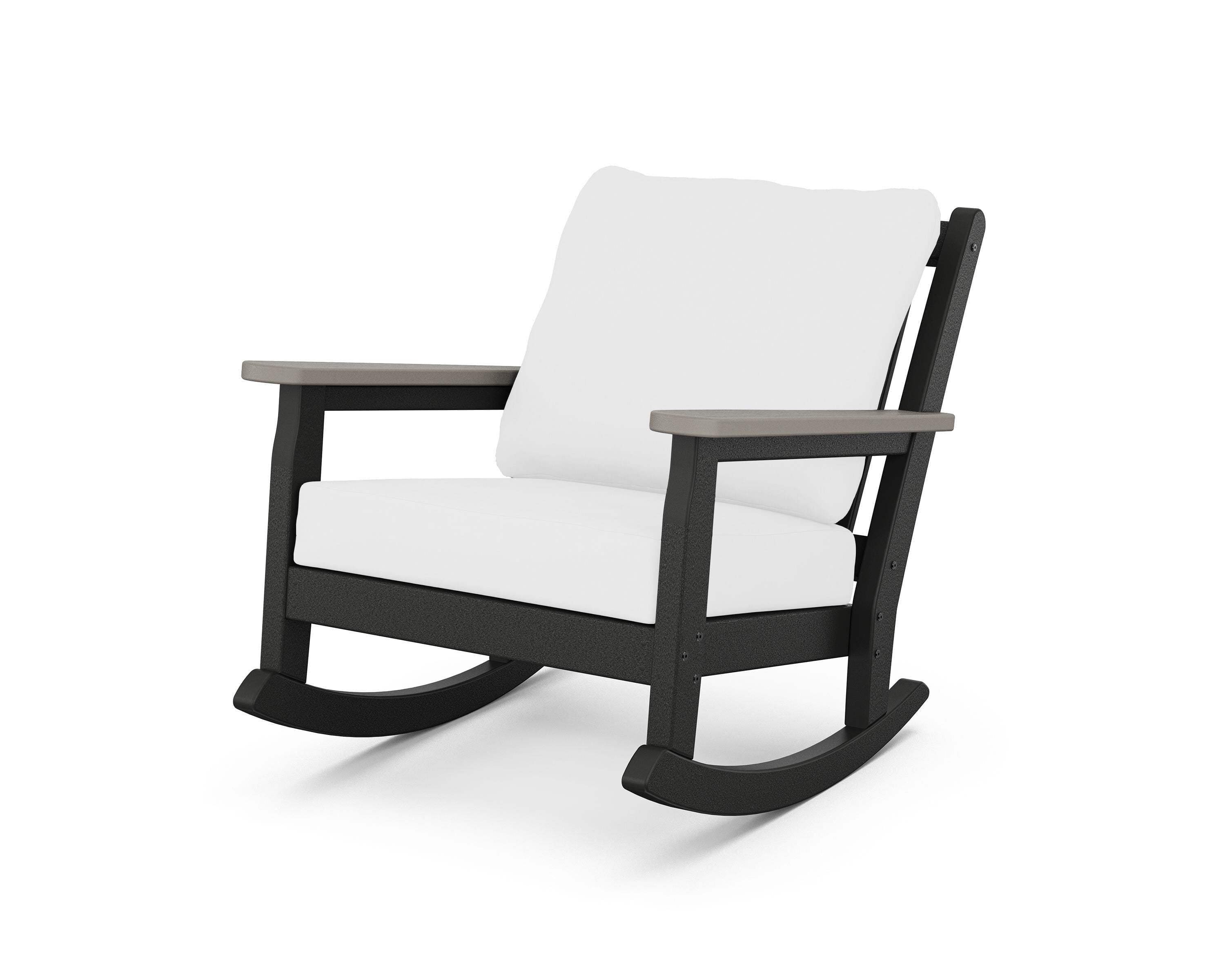 POLYWOOD® Chippendale Deep Seating Rocking Chair in Black / Driftwood / Natural