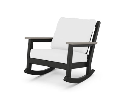 POLYWOOD® Chippendale Deep Seating Rocking Chair in Black / Driftwood / Natural