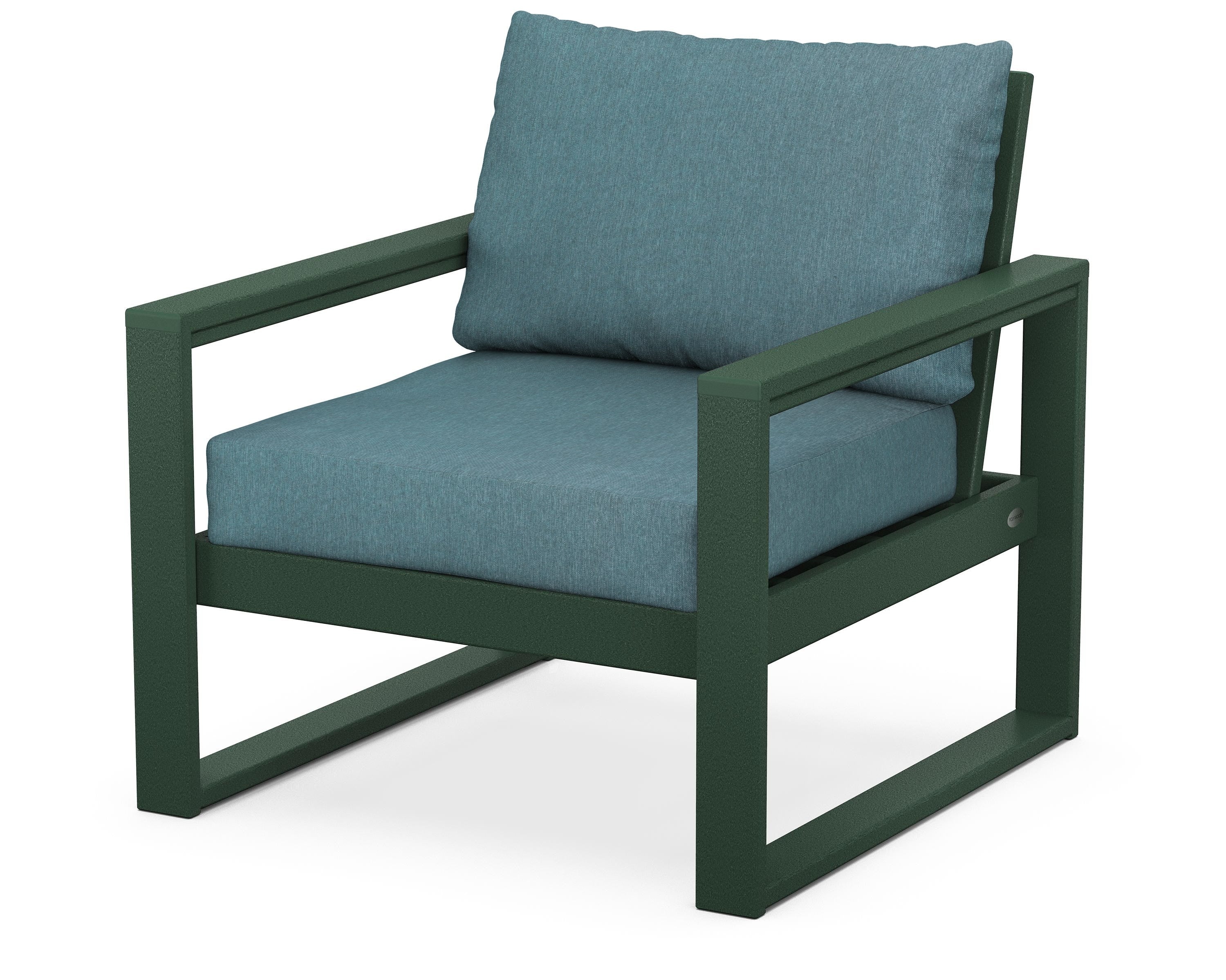 POLYWOOD® EDGE Club Chair in Green / Ocean Teal