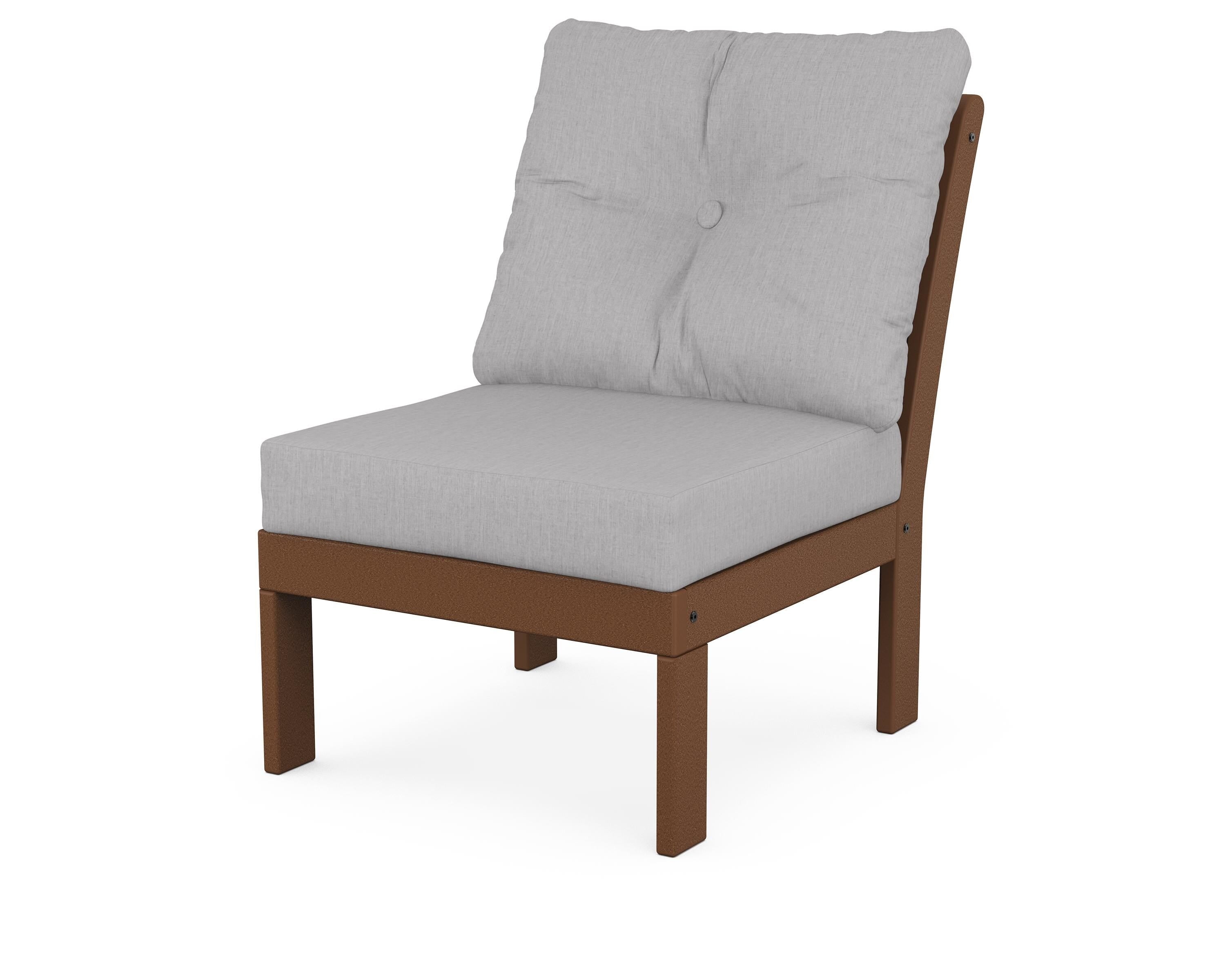 POLYWOOD® Vineyard Modular Armless Chair in Teak / Granite