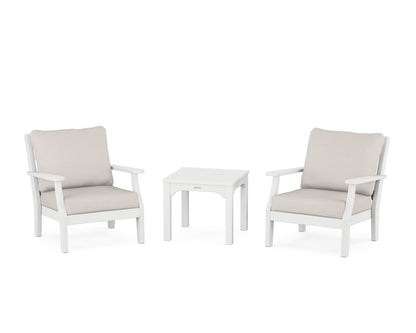 Martha Stewart by POLYWOOD® Chinoiserie 3-Piece Deep Seating Set in White / Cast Ash
