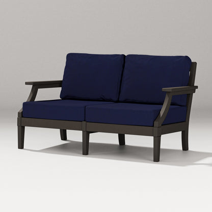 PW Designer Series Estate Loveseat in Vintage Coffee / Navy