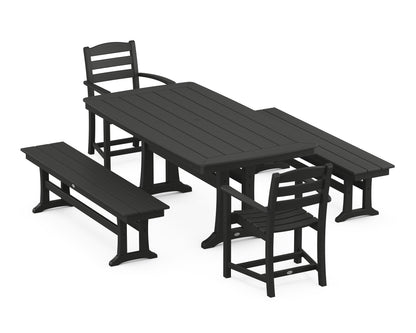POLYWOOD® La Casa Cafe 5-Piece Dining Set with Trestle Legs in Black
