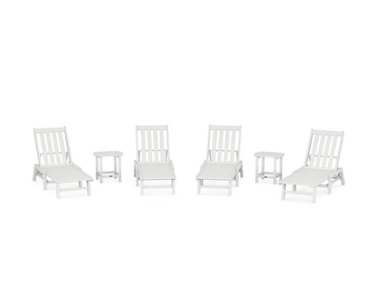 POLYWOOD® Vineyard 6-Piece Chaise Set in White