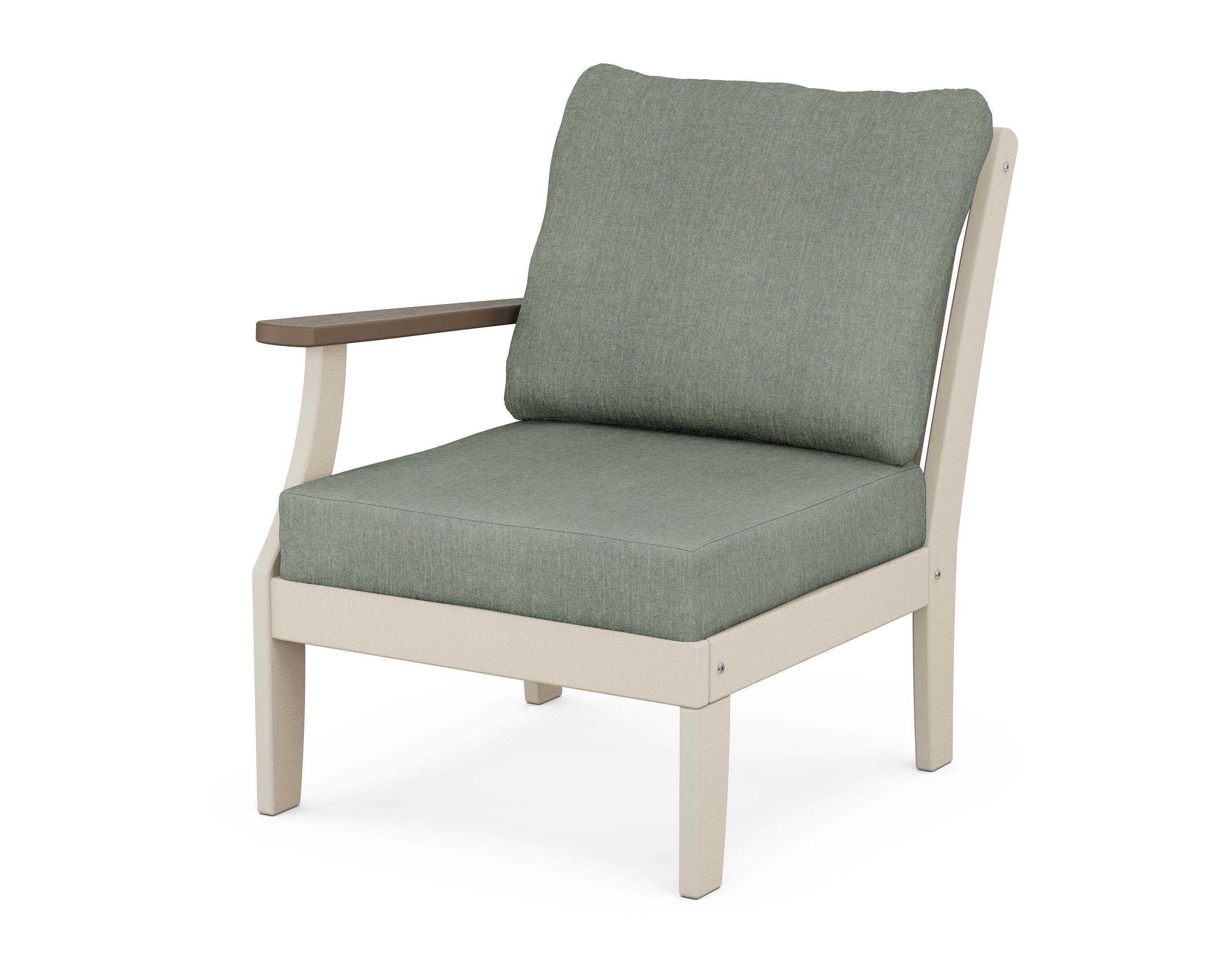 POLYWOOD® Braxton Modular Left Arm Chair in Sand / Kona / Cast Sage