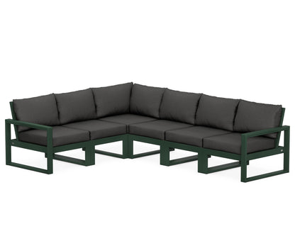 POLYWOOD® EDGE 6-Piece Modular Deep Seating Set in Green / Spectrum Carbon