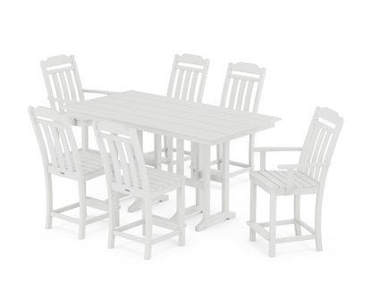 Country Living Cottage 7-Piece Farmhouse Counter Set in White