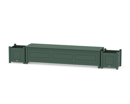 Country Living 72" Country Living Straight Planter Storage Bench Set in Green