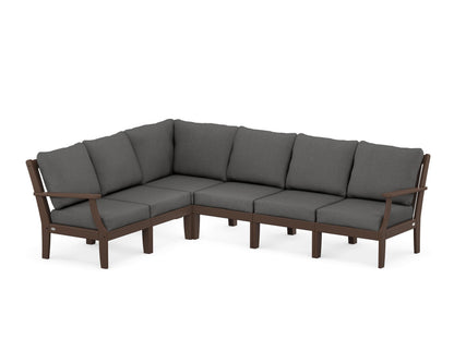 POLYWOOD® Braxton Modular 6-Piece Deep Seating Set in Mahogany / Spectrum Carbon