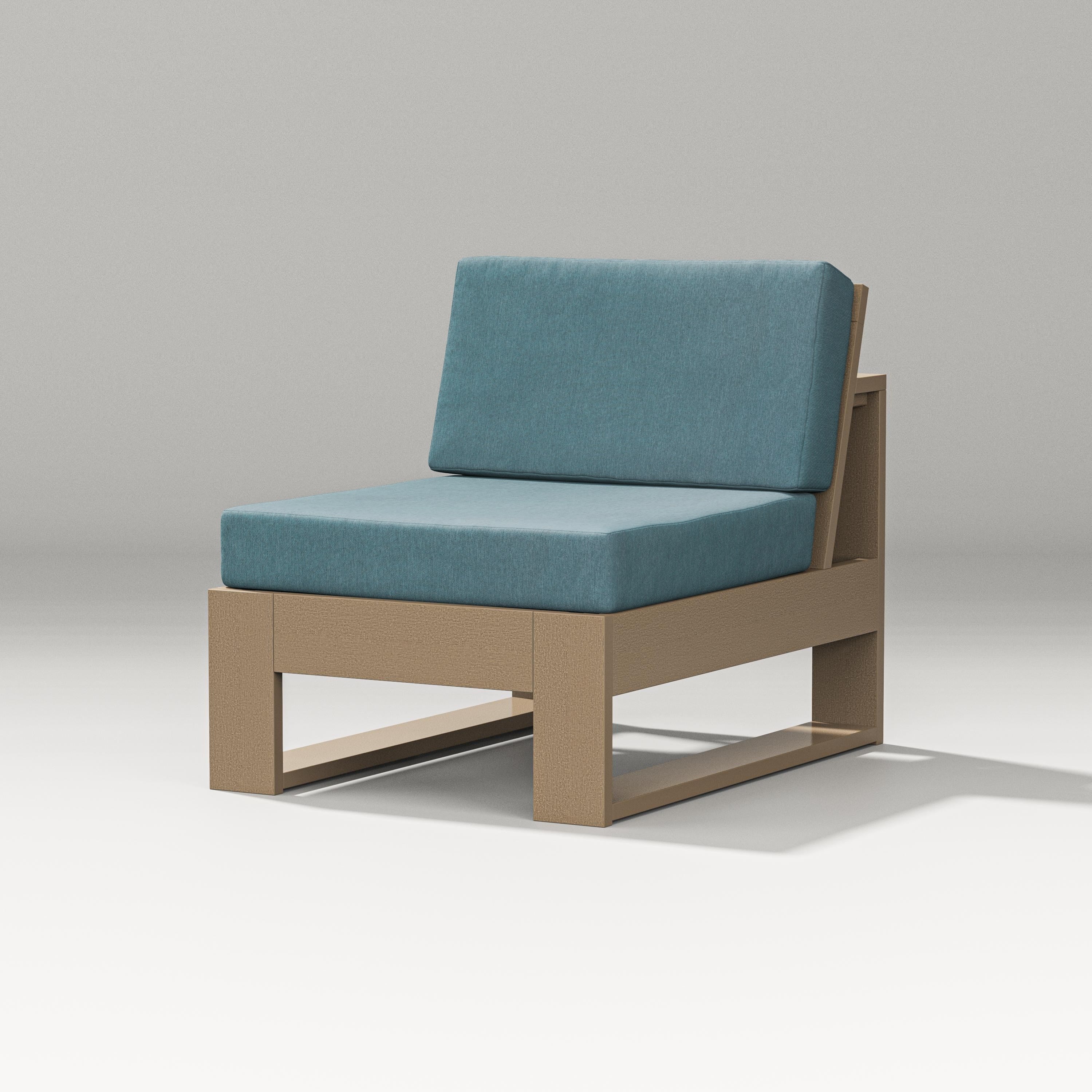 PW Designer Series Latitude Modular Armless Chair in Vintage Sahara / Ocean Teal