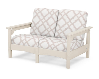 POLYWOOD® Club Loveseat in Sand / Trellis Dune Burlap