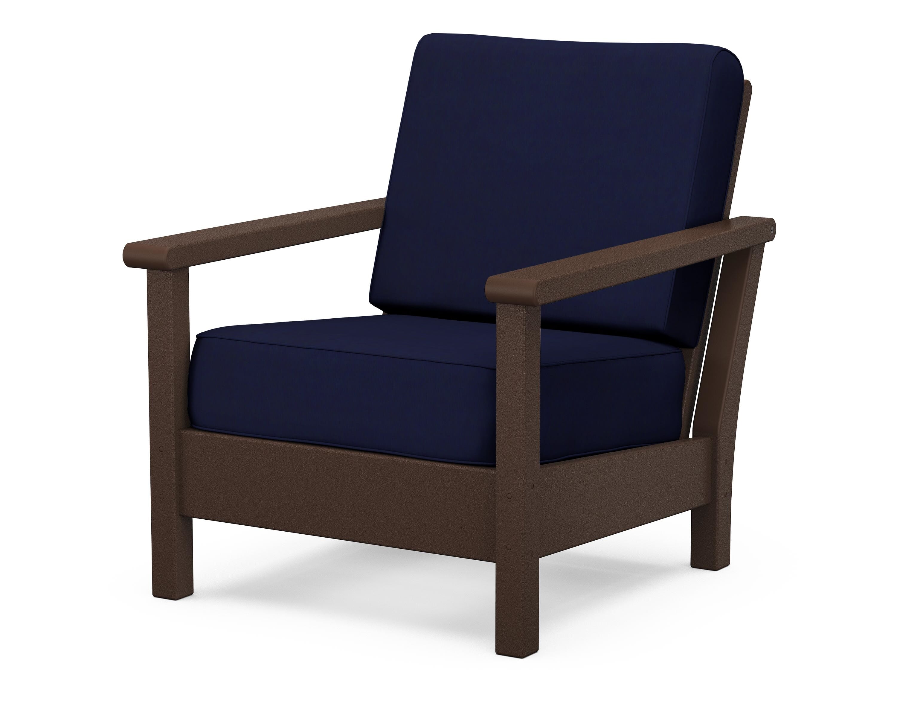 POLYWOOD® Harbour Deep Seating Chair in Mahogany / Navy